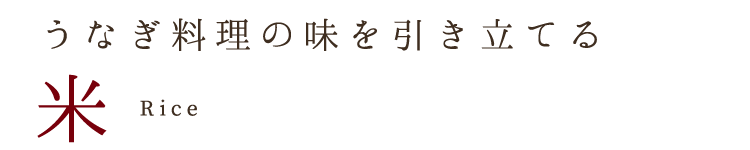 うなぎ料理の味を引き立てるお米
